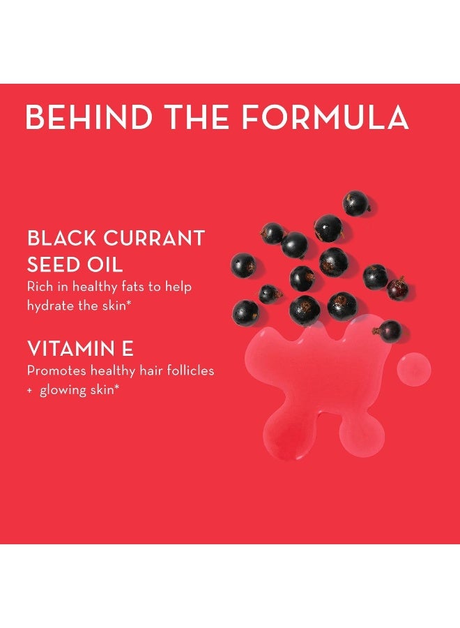HUM Red Carpet - Skin & Hair Supplement - Black Currant Seed Oil for Glowing Skin & Strong Thicker Hair with Vitamin E & Omegas 3/6 - Hair Growth Vitamins for Women (60 Vegan Softgels) - Image 4